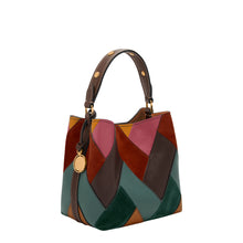 Load image into Gallery viewer, Jessie Leather Patchwork Small Bucket Crossbody Bag
