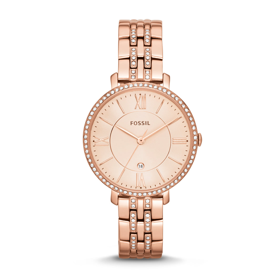 Jacqueline Rose-Tone Stainless Steel Watch – Fossil Singapore