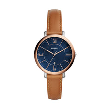 Load image into Gallery viewer, Jacqueline Three-Hand Date Luggage Leather Watch
