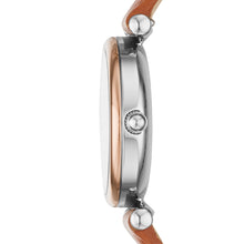Load image into Gallery viewer, Carlie Mini Three-Hand Tan Leather Watch
