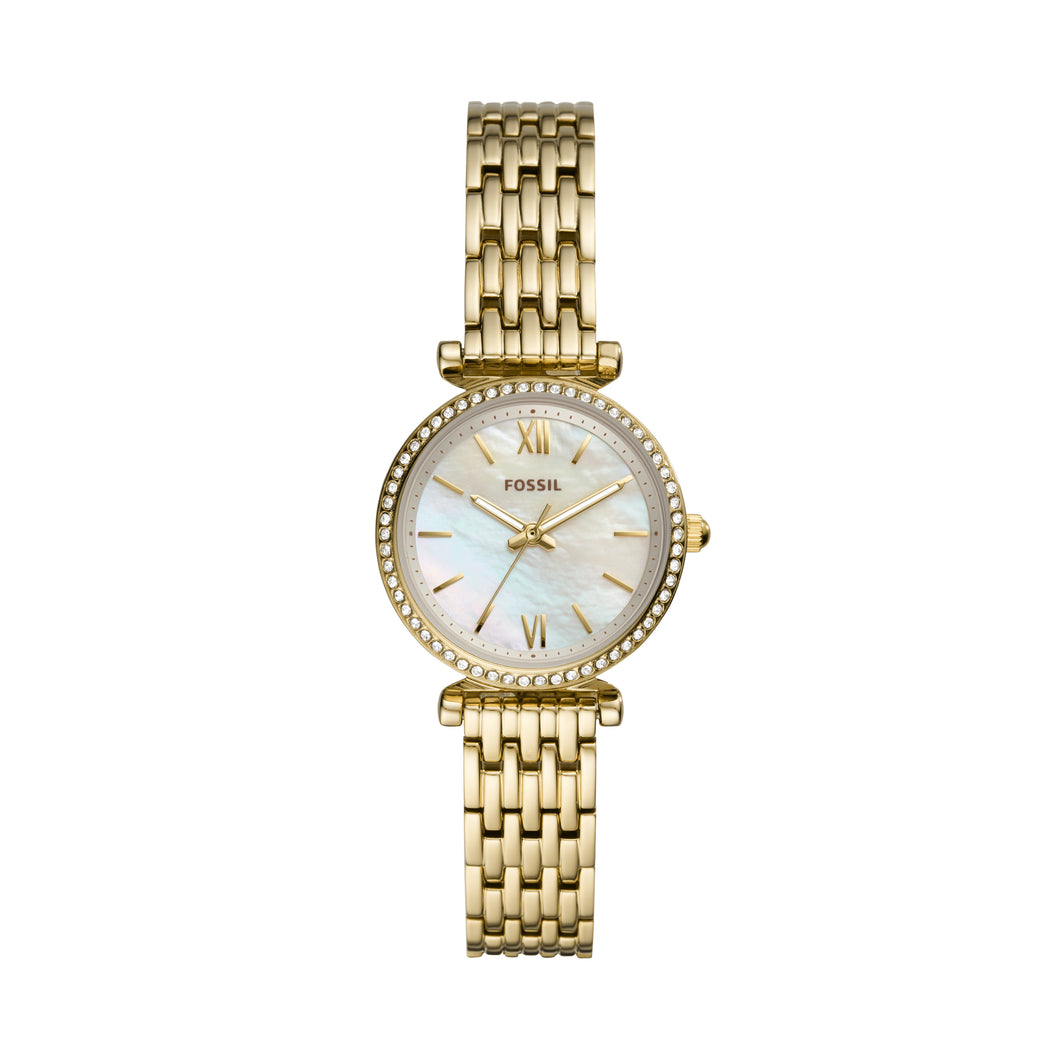 Carlie Mini Three-Hand Gold-Tone Stainless Steel Watch