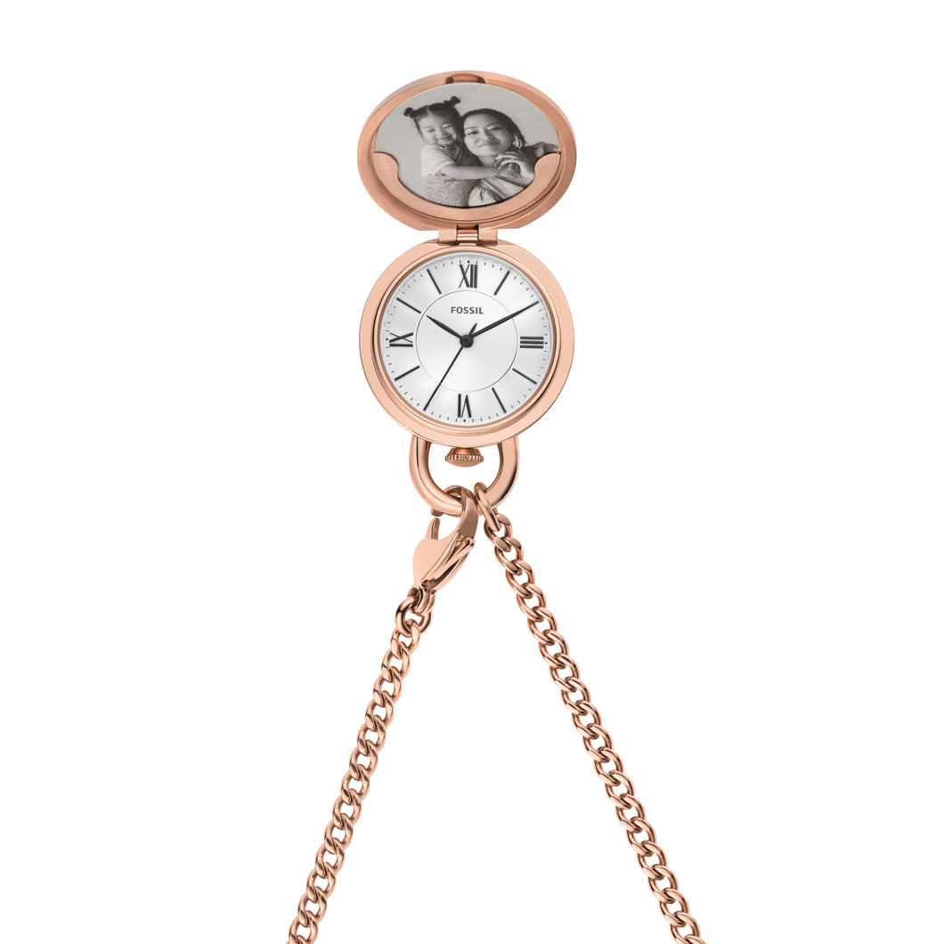 Jacqueline Three-Hand Rose Gold-Tone Stainless Steel Watch Locket