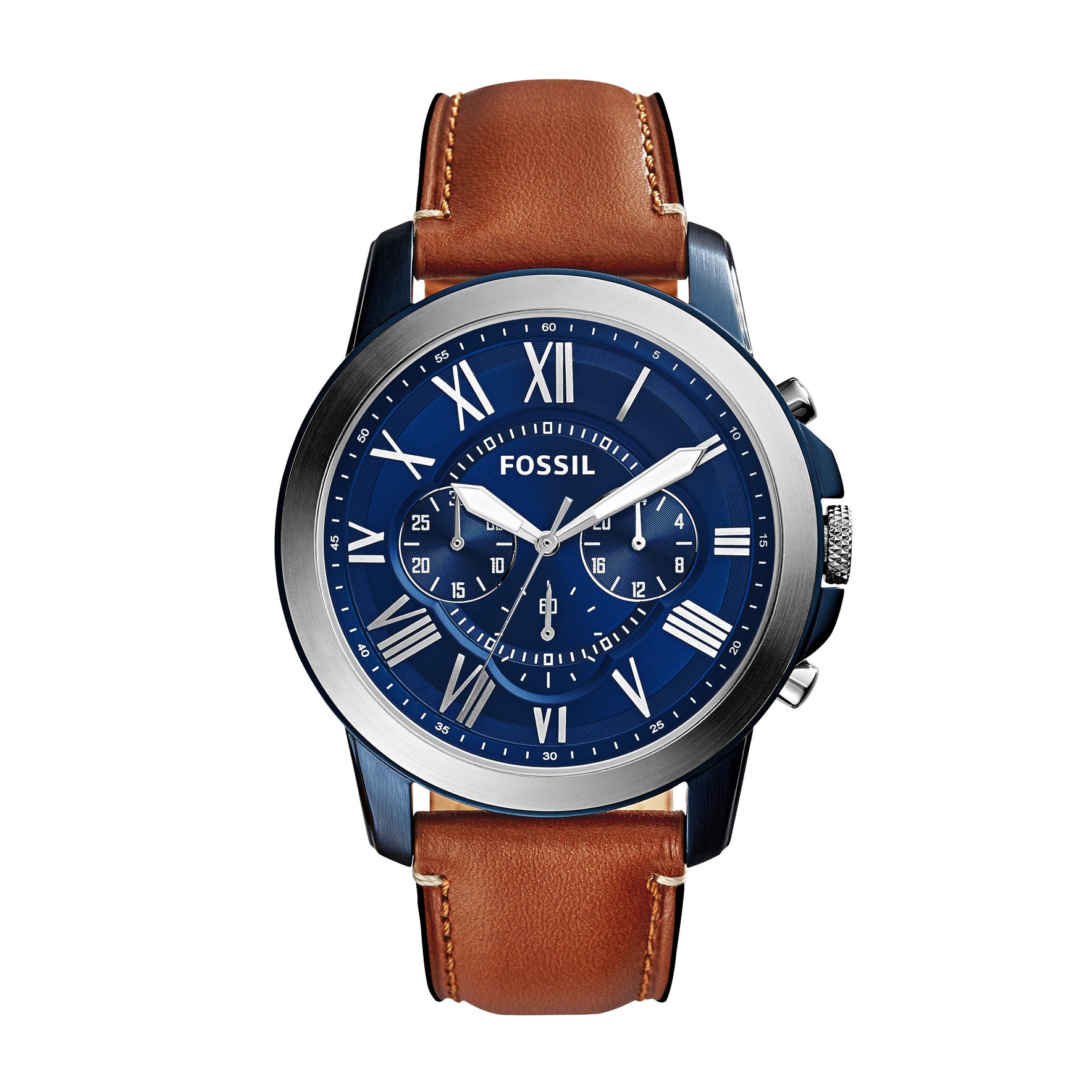 Grant Chronograph Light Brown Leather Watch – Fossil Singapore