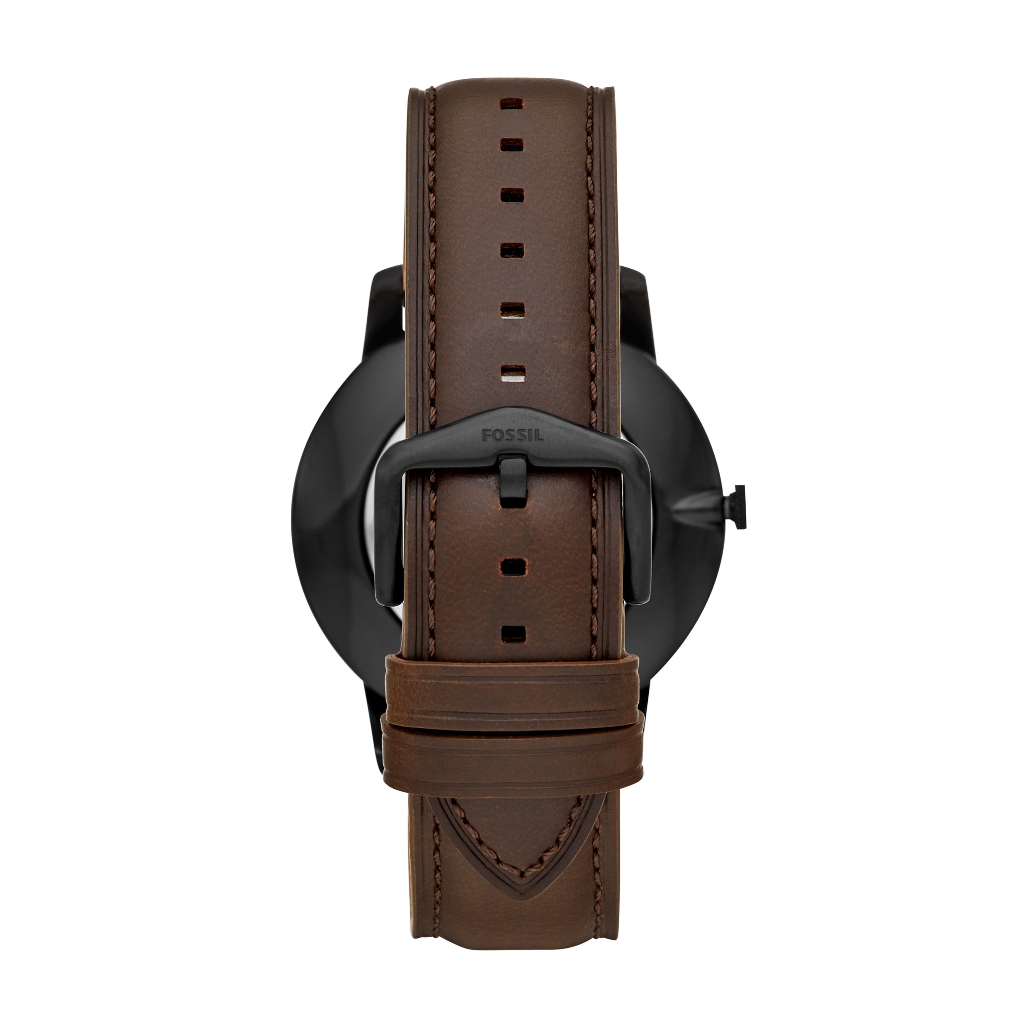 fossil minimalist three hand striped tan leather