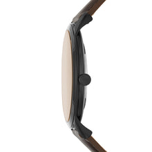 Load image into Gallery viewer, Minimalist Three-Hand Brown Leather Watch
