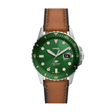 Load image into Gallery viewer, Fossil Blue Three-Hand Date Tan LiteHide™ Watch
