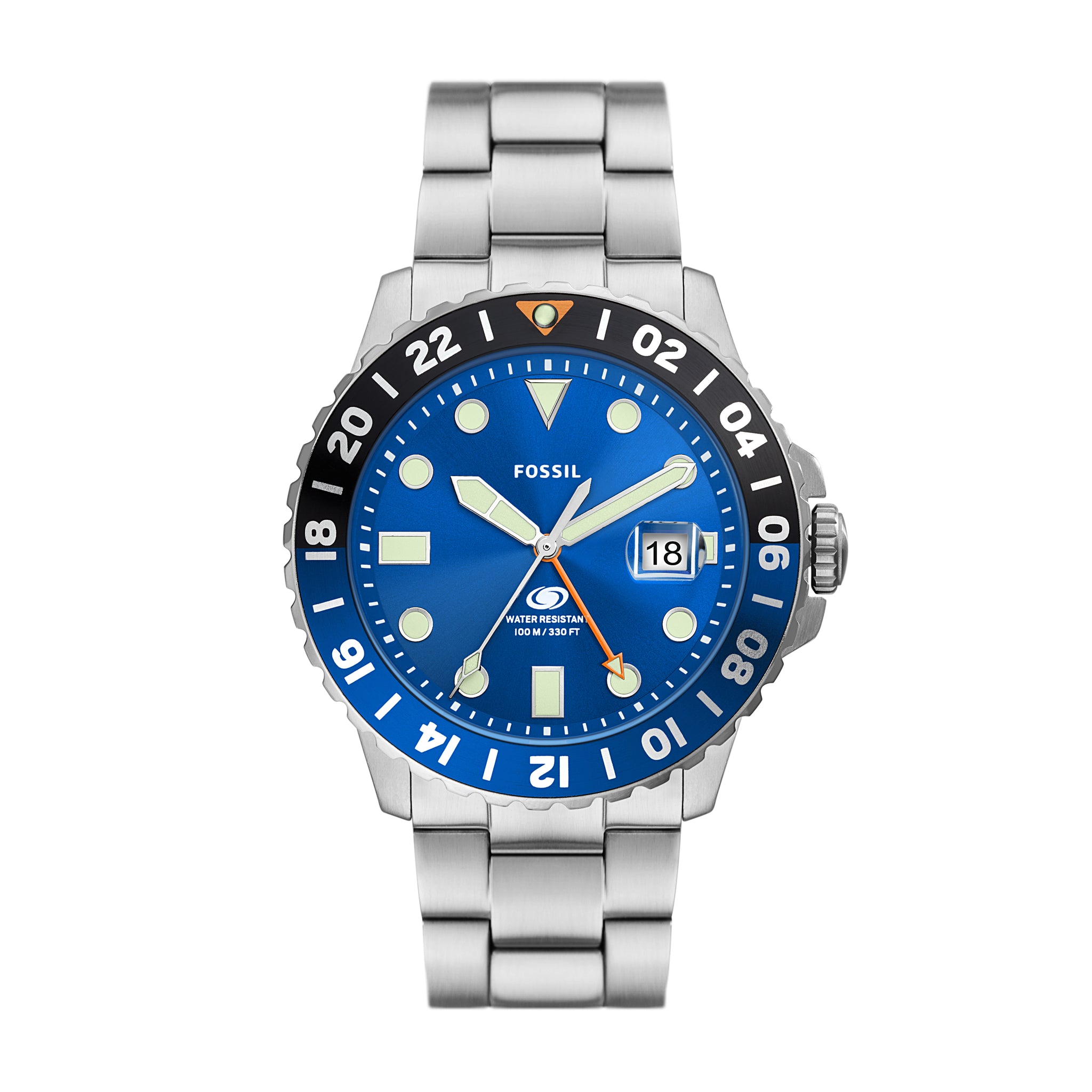 Fossil Blue GMT Stainless Steel Watch – Fossil Singapore