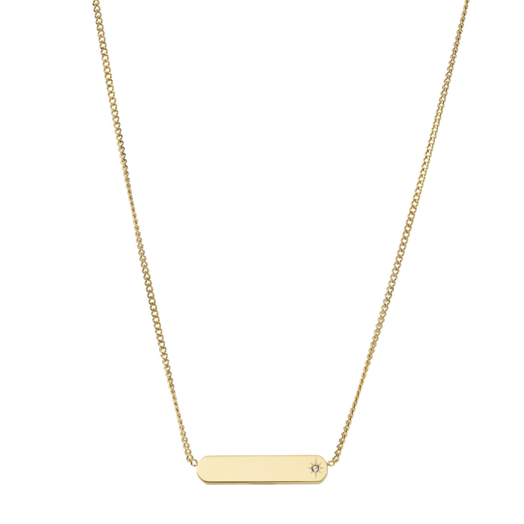 Lane Gold-Tone Stainless Steel Bar Chain Necklace