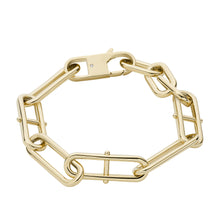 Load image into Gallery viewer, Heritage D-Link Gold-Tone Stainless Steel Chain Bracelet
