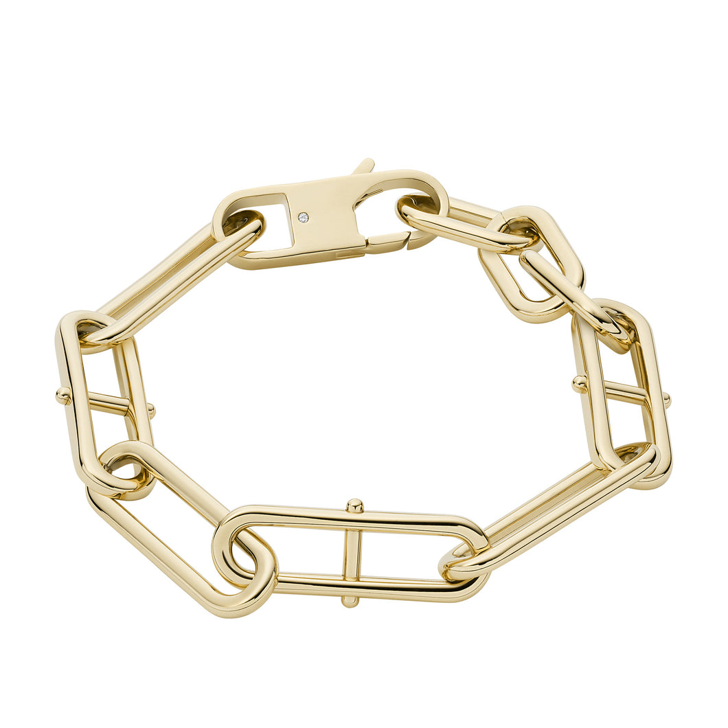 Heritage D-Link Gold-Tone Stainless Steel Chain Bracelet