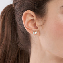 Load image into Gallery viewer, Radiant Wings White Mother of Pearl Stud Butterfly Earrings
