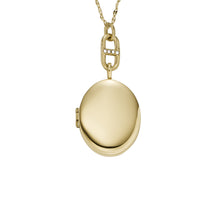 Load image into Gallery viewer, Locket Collection Gold-Tone Stainless Steel Chain Necklace
