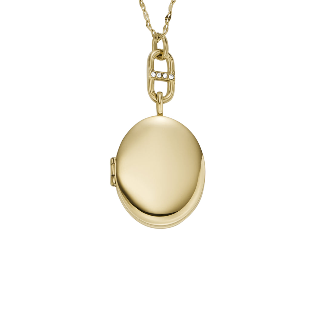Locket Collection Gold-Tone Stainless Steel Chain Necklace