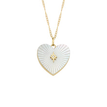 Load image into Gallery viewer, Locket Collection White Mother of Pearl Chain Heart Necklace
