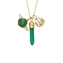 Load image into Gallery viewer, Star Wars™ Green Aventurine Yoda™ Cluster Necklace
