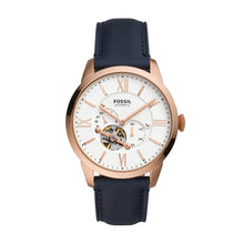 Load image into Gallery viewer, Townsman Automatic Navy Leather Watch
