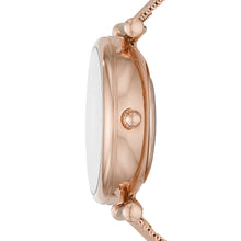 Load image into Gallery viewer, Carlie Automatic Rose Gold-Tone Stainless Steel Mesh Watch
