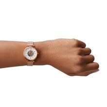 Load image into Gallery viewer, Carlie Mini Automatic Rose Gold-Tone Stainless Steel Mesh Watch
